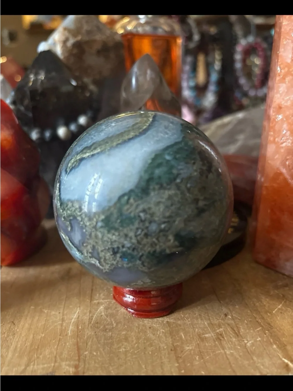 Blue Moss Agate Sphere